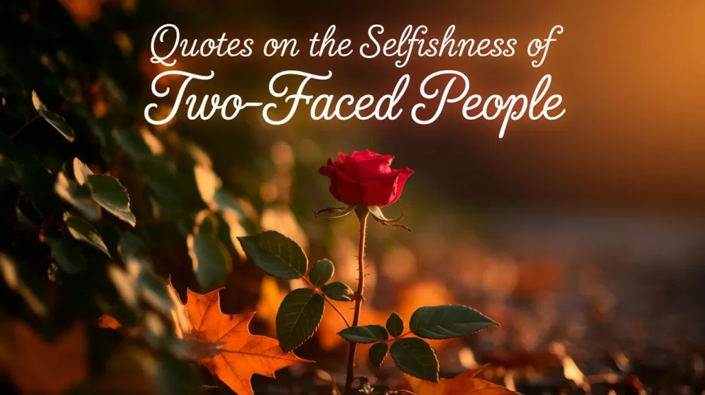 Quotes on the Selfishness of Two-Faced People
