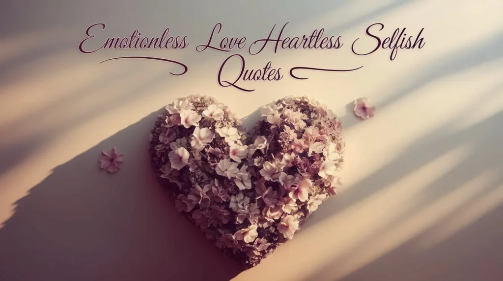 Emotionless Love Heartless Selfish Quotes