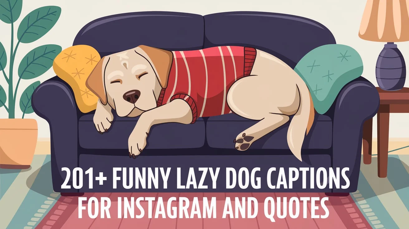 Funny Lazy Dog Captions For Instagram and Quotes