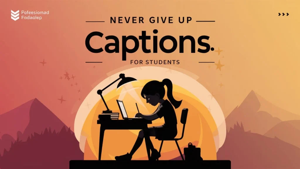 Never Give Up Captions for Students