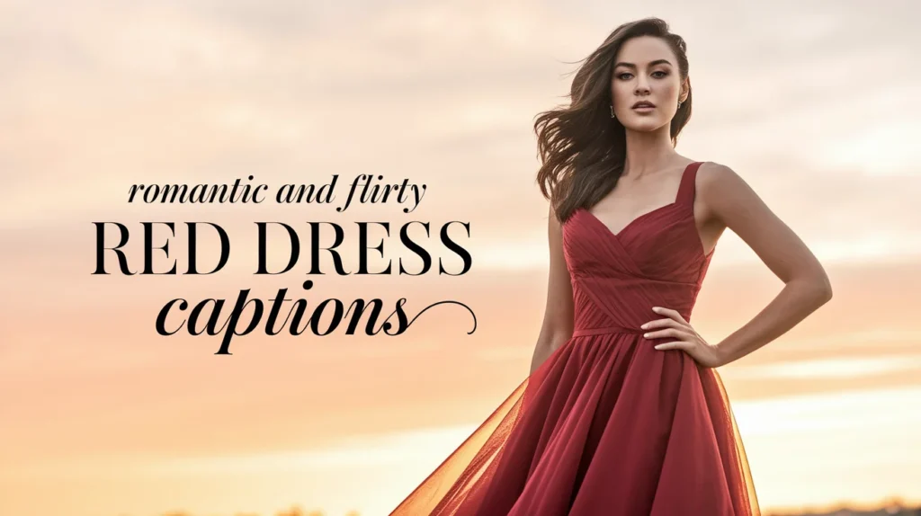 Romantic and Flirty Red Dress Captions